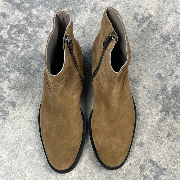 All Saints Lang Side Zip Boots Suede Tobacco Tan Sz 8 - Picture 5 of 16